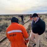 Vidal impulsa la vuelta del tren en Santa Cruz: recorrió las obras en Jaramillo y almorzó con trabajadores de YCRT